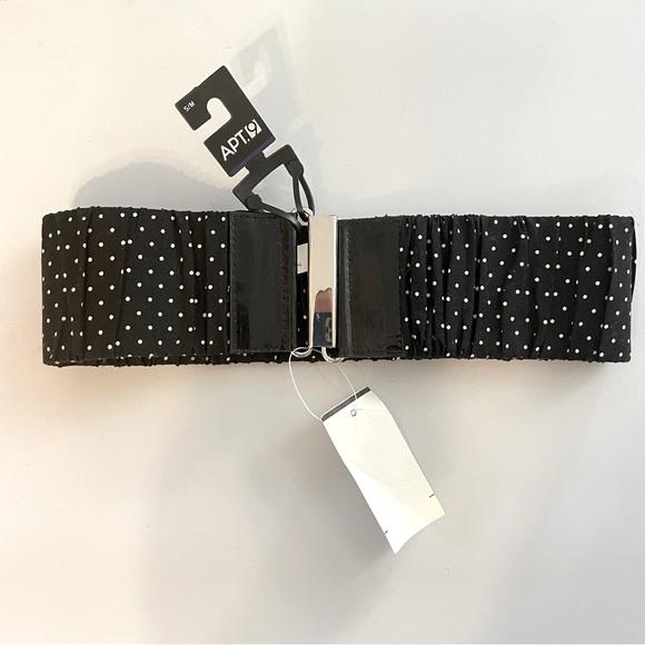 NWT Apt. 9 Polka Dots Stretch Belt Black and White S/M - Picture 1 of 6